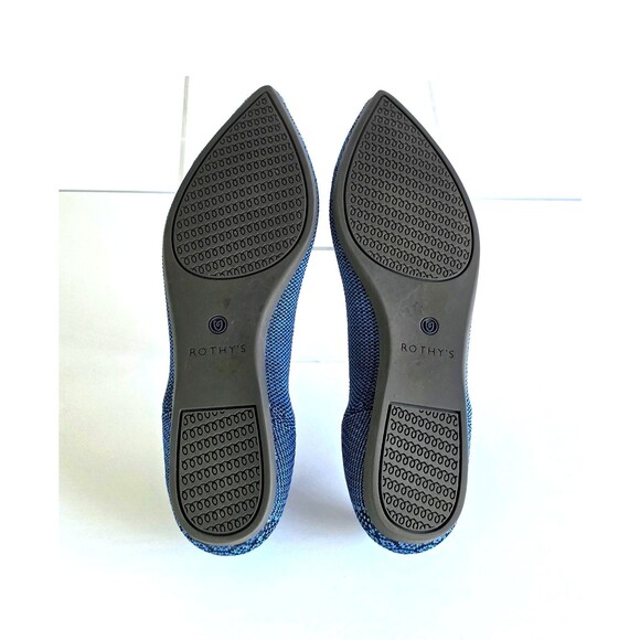 ROTHY'S The Point Lapis Python Blue Retired Print 8 38.5 Designer Knit Comfort - Picture 12 of 14